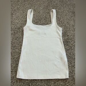 Abercrombie and Fitch White Ribbed Tank Top XS